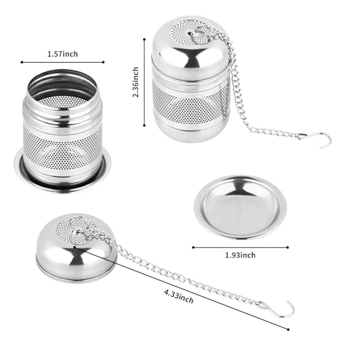 Fri4Free 2Pcs Tea Infuser Strainer - Stainless Steel Tea Strainers For Loose Tea, Loose Leaf Tea Steeper, Fine Mesh Tea Ball Holder With Chain Hook And Lid thumb #1