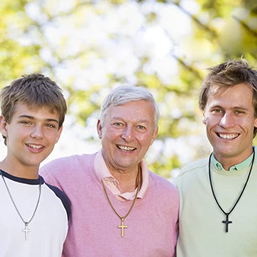 Ieflife Dad Gifts Dad Cross Necklaces, Black Cross Necklaces Jewelry Dad Gifts From Son Religious Gifts For Dad Valentines Fathers Day Christams Gifts For Dad From Son #TOP1