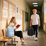 HYC00 Plecak Szkolny Młodzieżowy Dziewczęcy Szkoły średniej Tornister Szkolny dla Dziewczynek Plecaki Studenckie Plecaki Uniwersytet Unisex Plecak na Laptopa Damski Casual Daypack Backpack,Niebieski