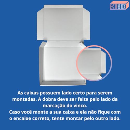 Caixa Papelão Montável Para Roupas e Salgados 30x25x5cm 10 Caixas