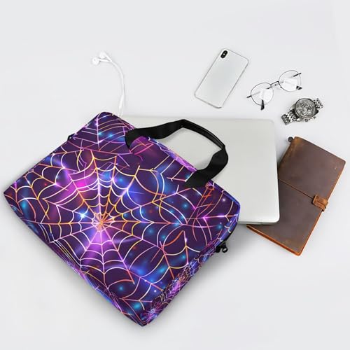 Bolso maletín morado para laptop con araña Halloween miniatura 7