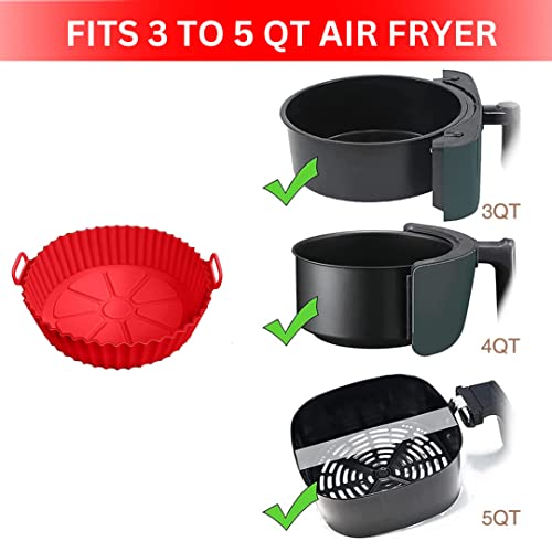 Air Fryer Silicon Liners 8 Inch | Reusable Air Fryer Basket | Silicon Round Air Fryer Accesssories | Instant Pot Air Fryer Liners | [Pack Of 2] #TOP5