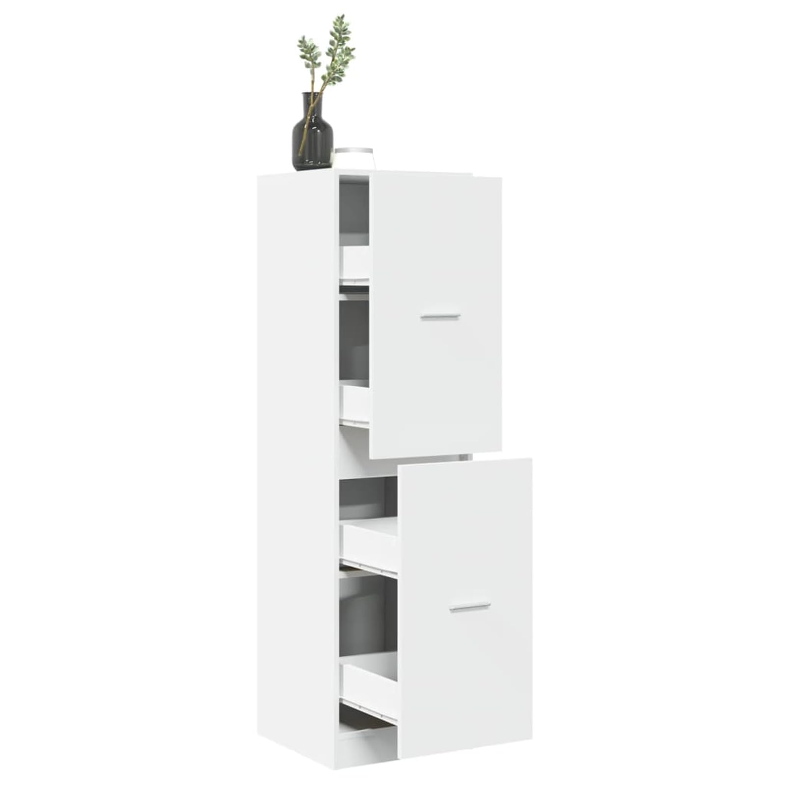 Armadio per farmacie, in legno, 40 x 41 x 144,5 cm, bianco, con 4 pratici cassetti estraibili, per casa e ufficio