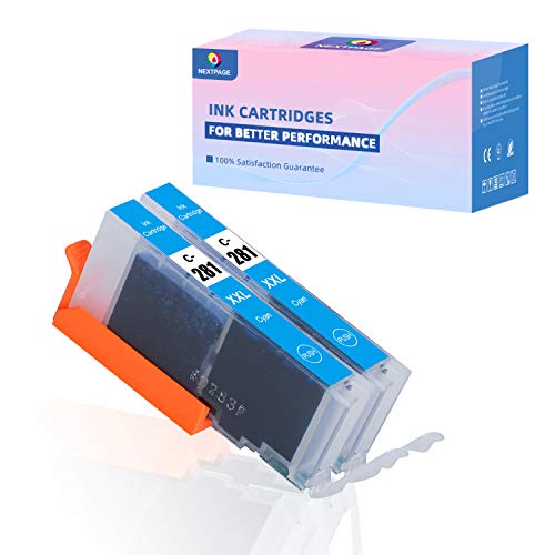 NEXTPAGE CLI-281XXL Cyan Ink Replacement for Canon CLI 281 CLI-281 CLI-281 XXL Cyan Ink Cartridges Work with Pixma TS6120 TS8120 TR7520 TR8520 TS9120 TS6220 TS8220 TS9520 TS9521C, CLI 281 C 2 Pack