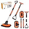 55″ Car Wash Brush with Long Handle Spare Chenille Soft Microfiber Car Wash Brush Mop Head Window Squeegee Car Wash Kit for Washing Cars Auto Truck SUV Rv Exterior Care