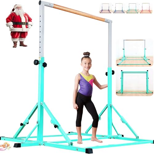 MARFULA Fold Gymnastic Bar for Kids and Teenage Ages 3-20, 350 lbs Weight Capacity, 5 Ft Gymnastic Kip Bar Horizontal Bar for Gymnast, Gymnastic Training Equipment for Home and Gymnastic Center Use