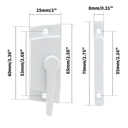 Uenhoy 2 Pack Cam Action Window Sash Locks for Double Hung Windows, White Sash Window Locks for Vertical & Horizontal Sliding Windows - Image 3