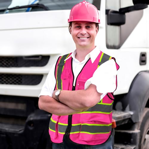 Image of A-SAFETY Mesh High Vis Vest, Reflective Construction Vest with Pockets