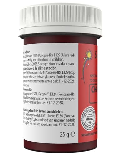 Valentines day, Red Sugarflair Spectral concentrated paste, Food Colouring, cake decoration- Chrsitmas Red. by Culpitt