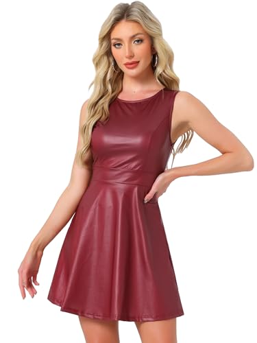 Image of Allegra K Women's Metallic Sleeveless High Waist Club Party Disco Holographic Dress