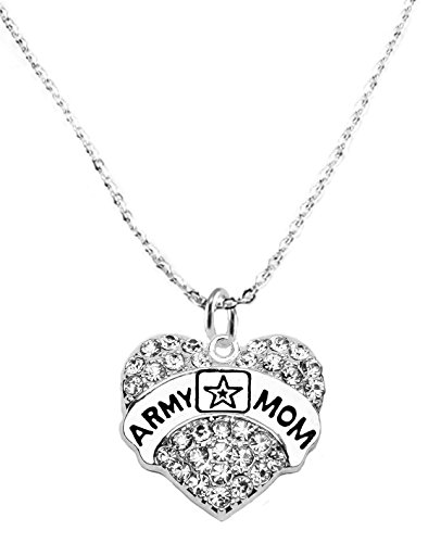 Crystal Army Mom 18 Inch Necklace, STERLING SILVER Chain, Solid .925 Sterling, Not Plated, Or Coated. Hypoallergenic-Safe, Nickel, Lead, And Cadmium Free Charm2