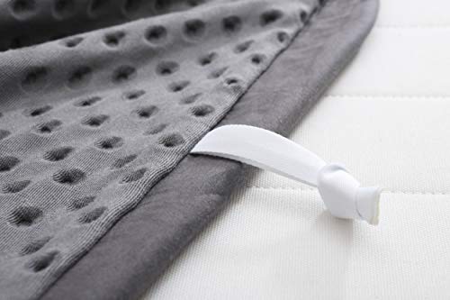 Image of F.Y.Dreams Weighted Blanket Duvet Cover 60x80 inches with 8 Ties,Zipper on Long Side /Cotton&Minky Dot, Dark Grey /Just Duvet Cover