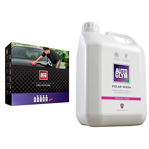 Autoglym Luxury Bodywork And Wheels Collection, 6pc Car Cleaning Kit, Car Cleaning Gift Set & Polar Wash, 2.5L - Snow Foam Car Shampoo Safe for Wheels, Paint & Trim