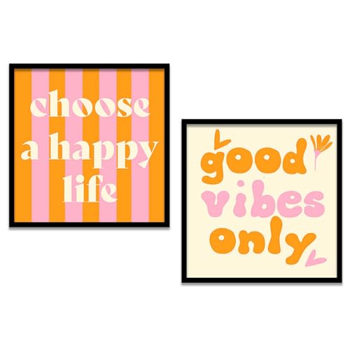 Image of HOTHOUSE motivational quotes frames wall poster for room office wall decoration items Wall Decor Digital Reprint engineered wood Set of 2 (13X13 inch)