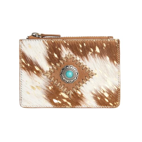 Myra Bag Credit Card Wallet for Women - Small Leather Credit Card Holder, Multiple Slots, Clear ID Window, Zipper Top, Slim, Lightweight for Travel