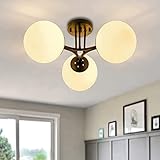 Modern Globe Ceiling Light Semi Flush Mount Ceiling Light Sputnik Light Fixture Chandeliers Frosted