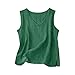 Linen Tops for Women Cotton Gauze Linen Tank Tops Women's Sleeveless Top Muslin Shirt Plus Size 2026 Summer Beach Vacation Petite Hemp Clothing Loose Fit Camisole Blusas de lino para Mujer Green