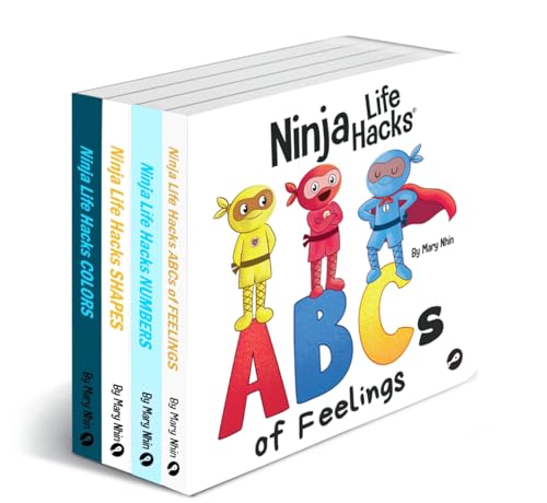 Image of Little Ninja Life Hacks ABC’s, Shapes, Numbers, Colors Board Book Set: Social, Emotional Alphabet, Basic Concepts for Toddlers 1-3