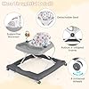BABY JOY Baby Walker, Foldable Activity Walker with Adjustable Height, Large Tray & Removable Toys, Baby Walker with Wheels for Boys Girls 6-12 Months (Gray) #3