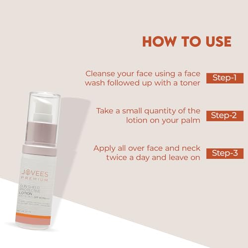 Image of Jovees Sunscreen Sensitive Skin Premium Sun Shield Protective Lotion SPF 40 | Broad Spectrum PA+++ | Matte Tint | Infused with Organic Extracts | Lightweight Sunscreen For Men /Women- 50ML