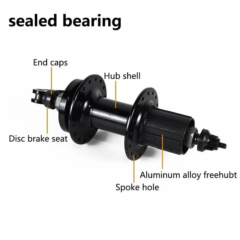 Image of FASTPED Alloy 36 Holes Cassette Front and Rear hub with Quick Releases (36 Holes) 1 Front hub, 1 Rear hub and 2 skewers. with 36 Hole drillings Suitable for Most Mountain Bike, Road Bike Mechanical