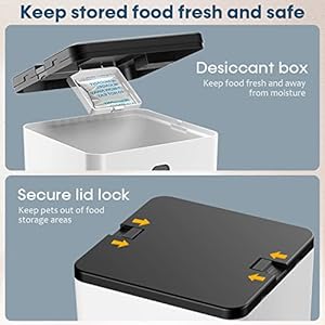 Automatic Dog Feeder Easy Setup – 8L/33 Cups Large Capacity Dog Food Dispenser Battery Operated with 180-Day Life – Timed Cat Feeder Record 20s Voice Desiccant Bag for Cats and Small Medium Dogs Yakry