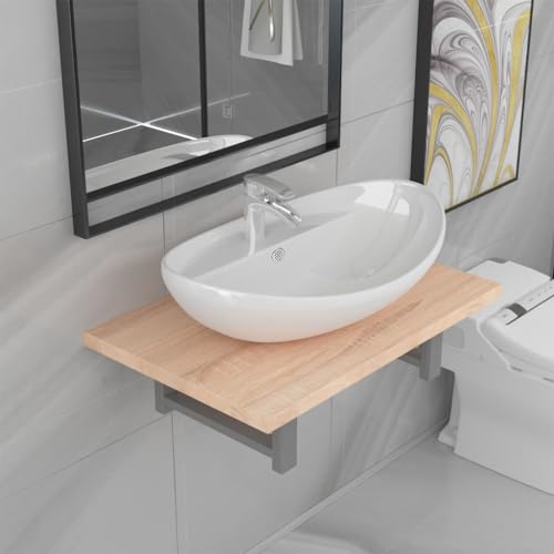 Muebles de baño de roble con acabado cerámico de alta gama 2