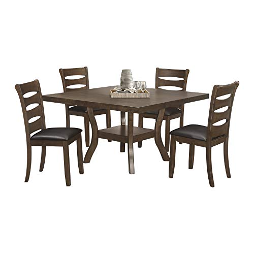 Homelegance 5-Piece Dinette Set, Brown