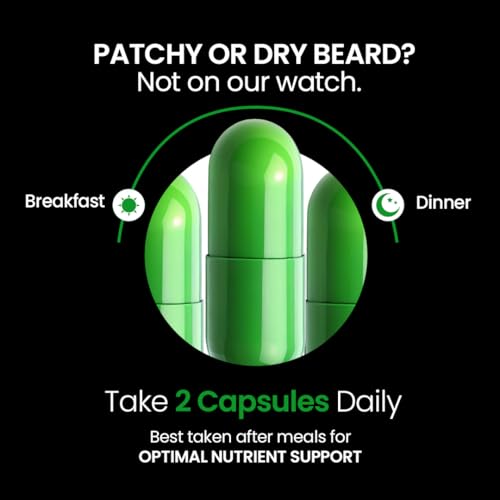 Image of Sheopals Beard Growth 60 Capsules - Ayurvedic Blend with Amla Bhringraj, Methi, Kalonji & Harad - Supports Stronger, Fuller & Thicker Beard Growth | Solves Uneven & Patchy Beard