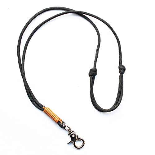 PFEIFENBAND | Schwarz | verstellbar | Umhängeband mit kleinem Karabiner für Hundepfeife oder Schlüssel | Schlüsselband | Keychain | diverse Designs | handgefertigt (passend zu Acme Hundepfeife) Cover