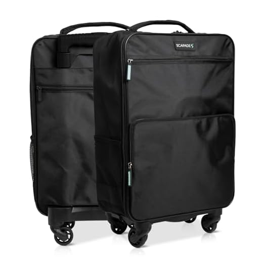 SCAPADE AirSlim 55 cm Handgepäck, ultraleicht, 1,9 kg, 4 Räder, zusammenklappbarer Handgepäck, 39 l Fassungsvermögen, spritzwassergeschütztes 1680D Polyester, Laptoptasche, Flugkabine zugelassen