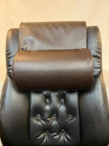 Luvfabrics Faux Leather Foam Half Moon Pillow Insert Recliner Love Seat Furniture Protector Slip Cover Wedge Neck Back Support cover