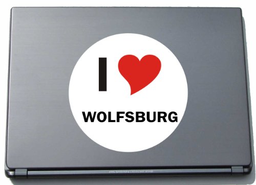 I Love Aufkleber Decal Sticker Laptopaufkleber Laptopskin 210 mm mit Stadtname Wolfsburg