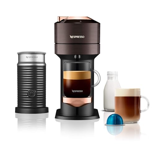 Nespresso Vertuo Next Premium Automatic Pod coffee machine for Americano, Decaf, Espresso by Magimix in Rich Brown