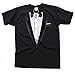 New - Black Tuxedo - Men's Black Cotton T-Shirt Fancy Dress (Large)