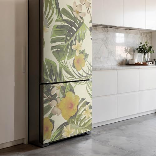 Vinilo impermeable de 70x190 cm resistente a rayones con diseño de plantas tropicales para cocina 4