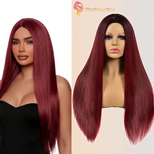 Long Straight Wigs Straight Lace Front Wigs Natural Hairline for Women 29 Inch Synthetic Middle Part Hair Wigs Natural Looking Heat Resistant Daily Party Use