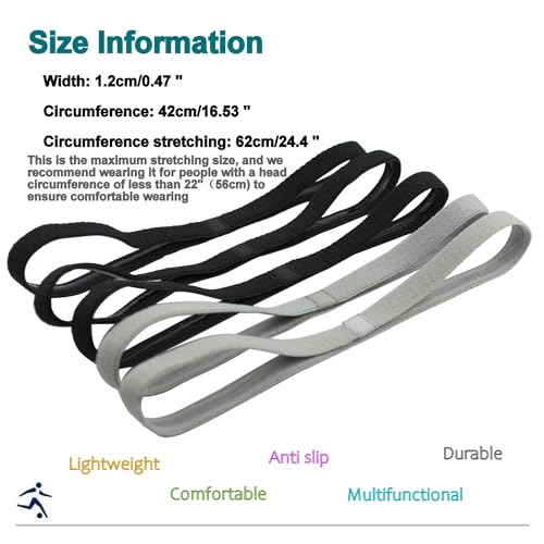 Faixas de cabelo esportivas para meninas antiderrapantes – faixas elásticas elásticas finas para ori
