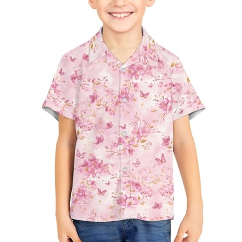 Kids Hawaiian Shirt Boys Short Sleeve Summer Beach Casual Printed Button Down Shirts3