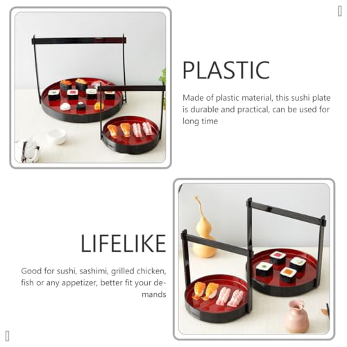 Plato de sushi plástico con mango estilo japonés miniatura 5