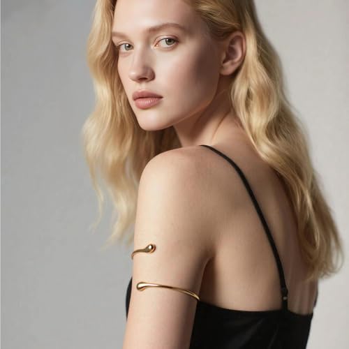 8PCS Upper Arm Cuff Bracelets for Women Gold Silver Arm Band Cuff Bangle Bracelet Adjustable Minimalist Coil Armband Armlet Set3