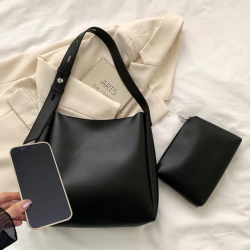 Tote Tasche für Damen, Retro PU Leder Crossbody Schulterhandtasche Handtaschen Große Hobo Umhängetasche mit Taschen – Bild 3