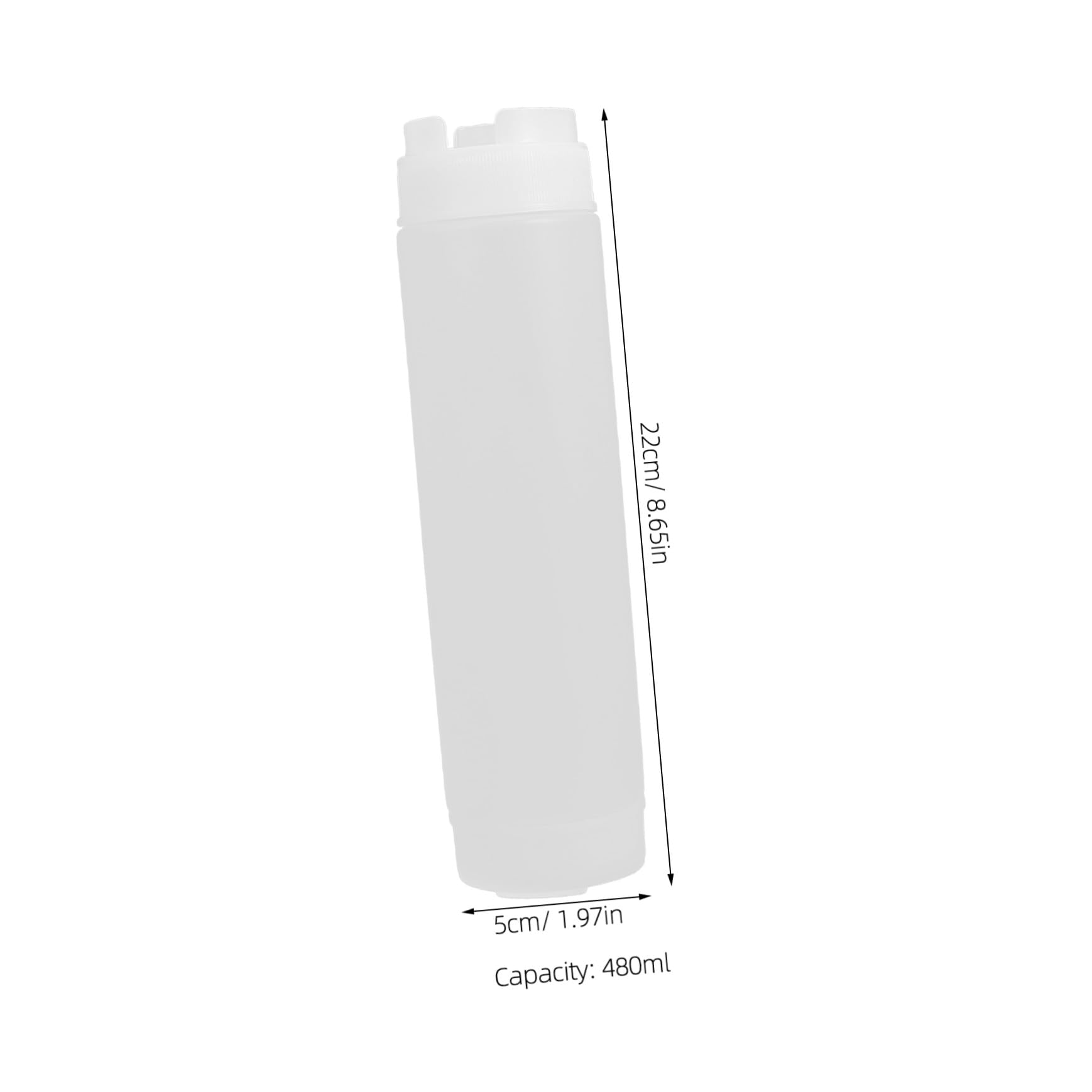 Confezione da 3 bottiglie da spremere da 480 ml con doppio ugello, versatili, in plastica, per salse, ketchup, senape, condimenti e formaggio, perfette per cucina e ristorante