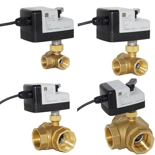 Vanne 3 voies motorisée DN25 normalement fermée AC220V interrupteur eau laiton