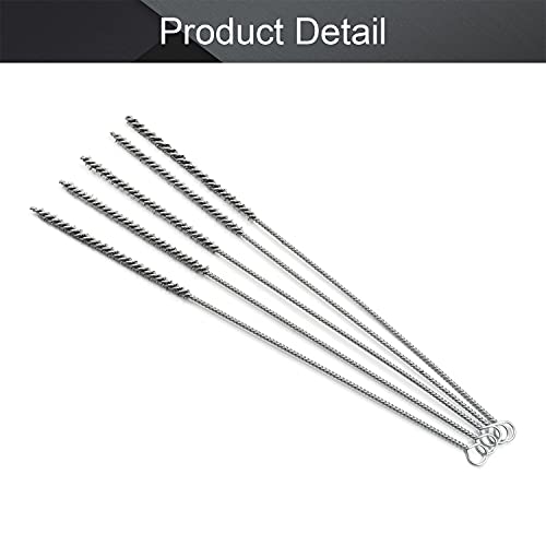 Image of Utoolmart Steel Wire Cleaning Brush, Spiral Power Tube Brush, Steel Wire Tube Brush Cleaning Tool, Tube Bottle Brush, 0.2-inch Diameter 12-inch Length, 5pcs