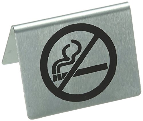 Señal de 'No Smoking' (prohibido fumar) de acero inoxidable para mesa, de Stalwart U044