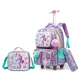 Kit Escolar Infantil com Mochila de Rodinha, Lancheira e Estojo, 3 Peças (Mundo Subaquático)