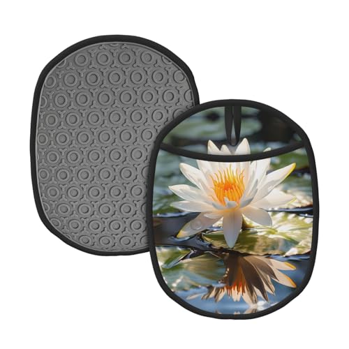 Tappetino in silicone, set da 2 pezzi, tappetino per pentole e padelle calde, tappetino in silicone per griglia da cucina, motivo floreale nazionale thailandese.