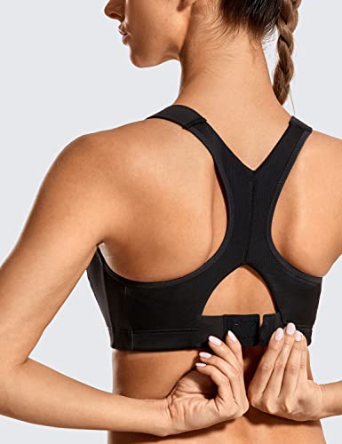 SYROKAN Women's Sports Bra High Impact Front Adjustable Support Lightly Padded Wireless Racerback Workout Running2