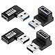 LUIRSAY USB 90 Grad Winkelstecker, 4 Stück Adapter mit USB3.2, USB Winkelstecker für Datenübertragung Kompatibel mit PC, Laptop, Powerbank und die meisten US-B-Geräte
